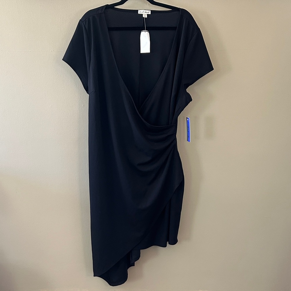 Derek Heart Black Asymmetrical Wrap Dress